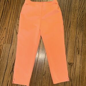 Ruby Rd. Women's Cropped Capri Pants Orange Size 8‎ Stretch Pockets